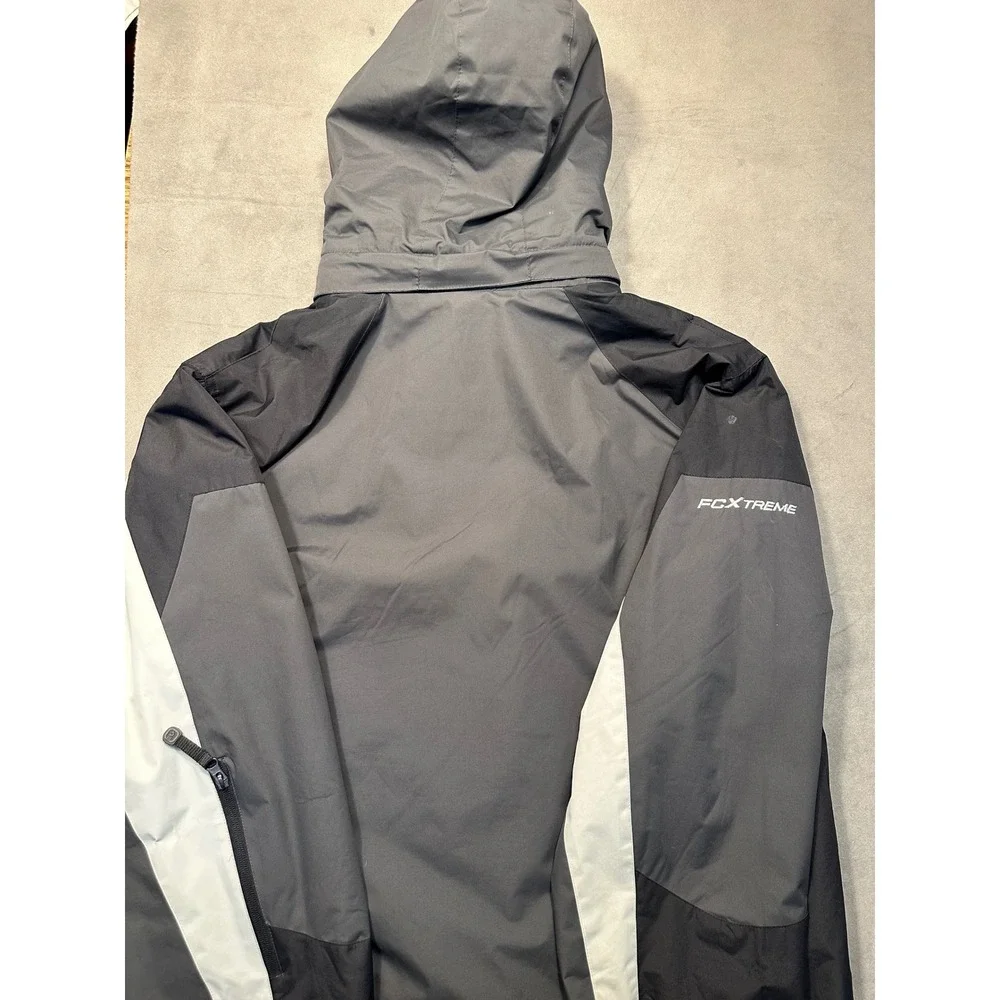 Free Country FC Xtreme Mens Jacket Grey Black White Hooded Size Large‎ Insulated